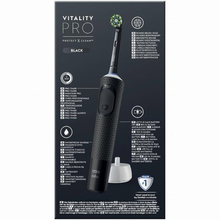 Oral-B Vitality Pro Cepillo de Dientes Eléctrico Recargable Negro Oral-B Vitality Pro Cepillo de Dientes Eléctrico Recargable Negro